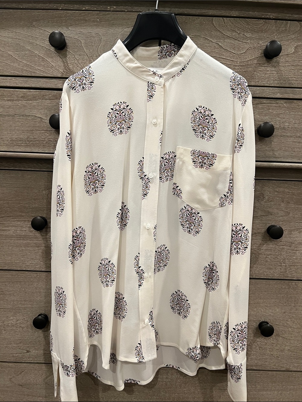 A.L.C. Women’s Cream Printed silk blouse